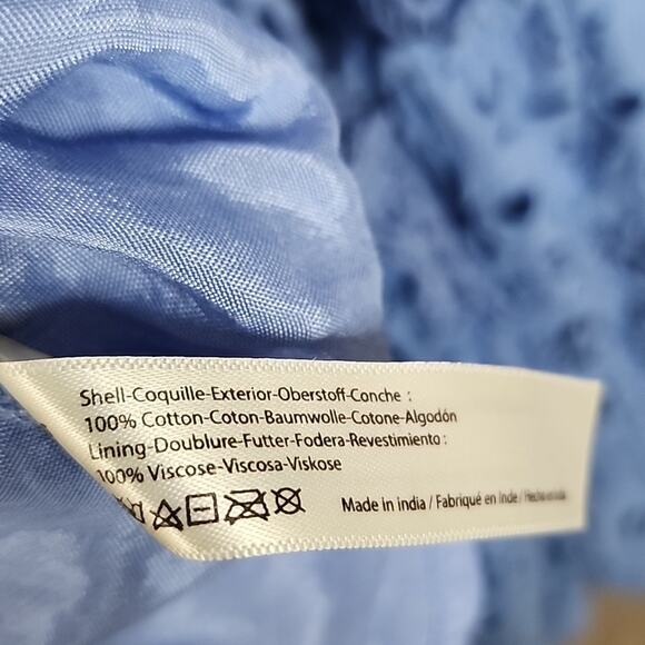 Free People Yesenia Medium Blue Crochet Patchwork Dress - Picture 8 of 13